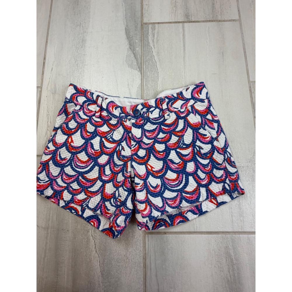 Lilly Pulitzer Callahan Shorts Size 6 Multicolored Scallop Print Seersucker